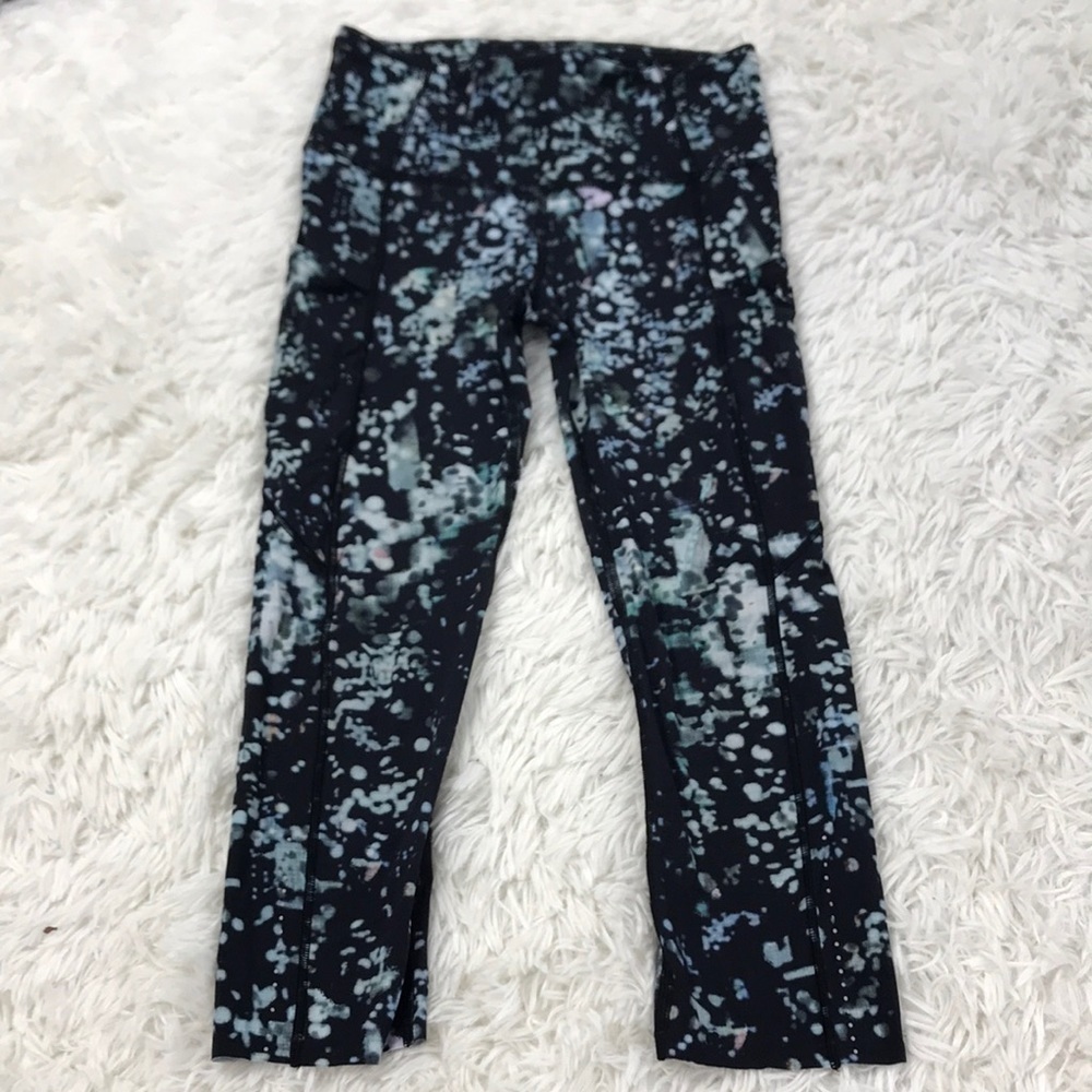 Lululemon Fast & Free Crop II *Nulux 19" Pixel Haze Multi Black - Picture 2 of 6
